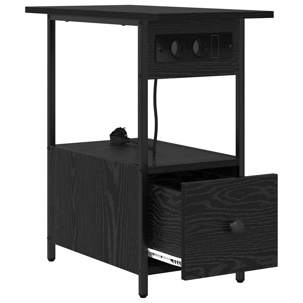 vidaXL Szafka Nocna Czarny Dąb 60 x 30 x 61 cm Materiał drewnopochodny