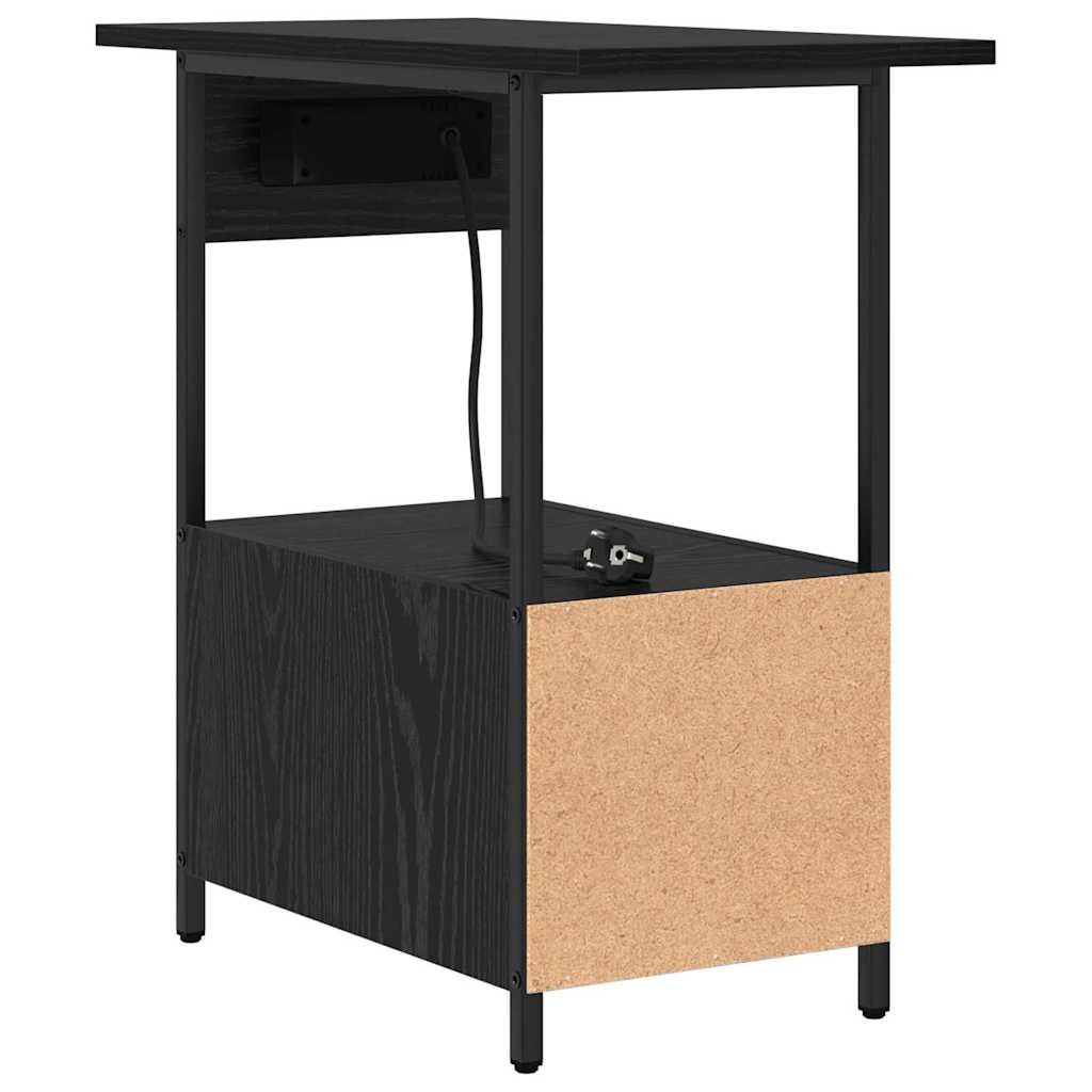 vidaXL Szafka Nocna Czarny Dąb 60 x 30 x 61 cm Materiał drewnopochodny