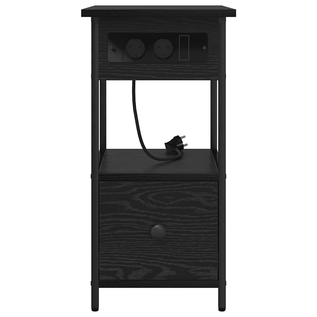 vidaXL Szafka Nocna Czarny Dąb 60 x 30 x 61 cm Materiał drewnopochodny