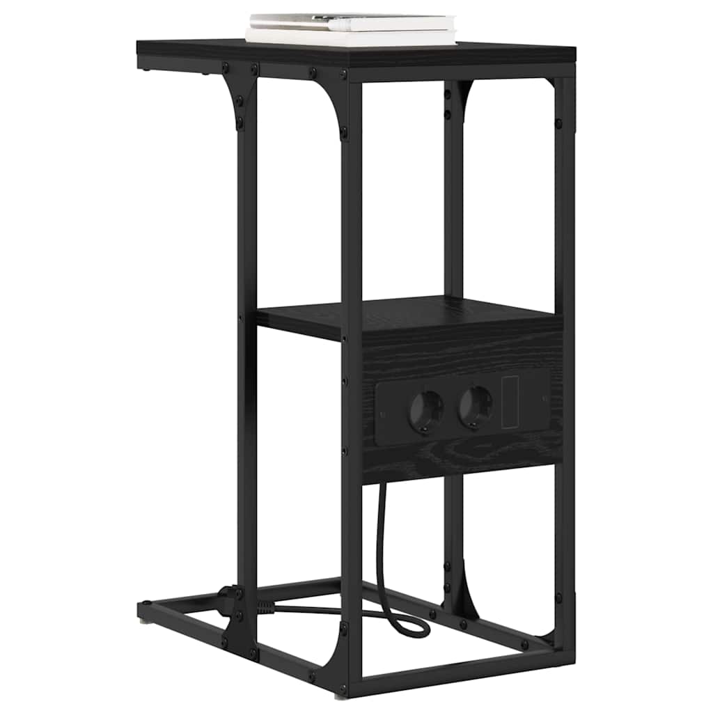 vidaXL Szafka Nocna Czarny Dąb 41,5 x 26 x 60,5 cm
