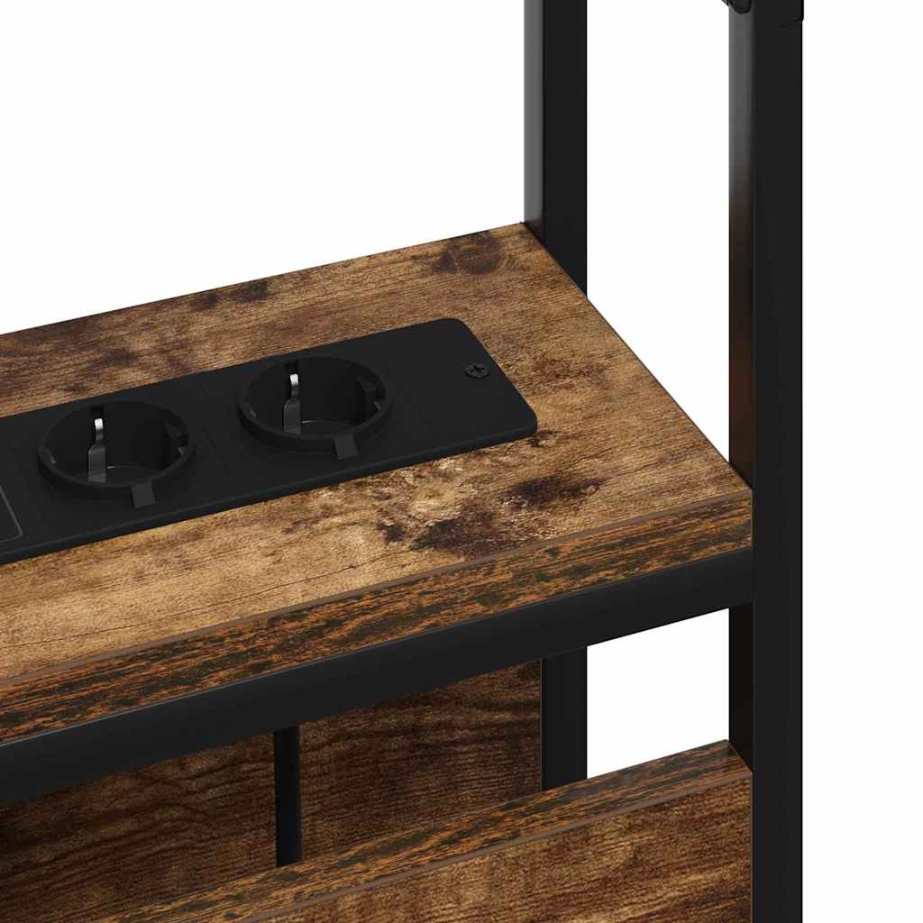 vidaXL Zagłówek do przechowywania Wędzony dąb Materiał drewnopochodny