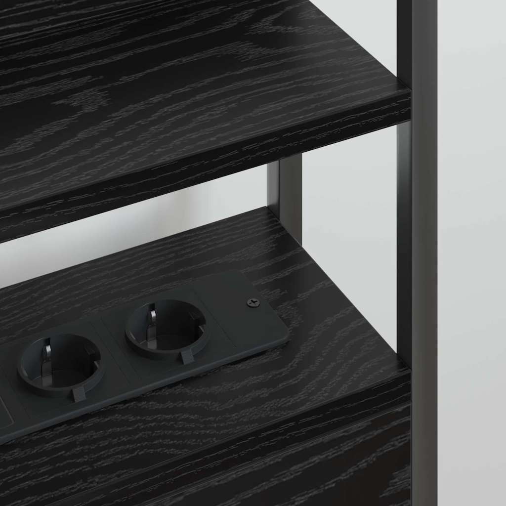 vidaXL Zagłówek do przechowywania Czarny dąb Materiał drewnopochodny