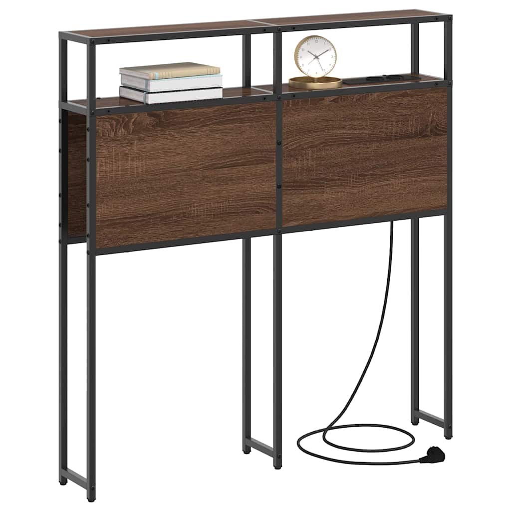vidaXL Zagłówek do przechowywania Brązowy dąb Materiał drewnopochodny