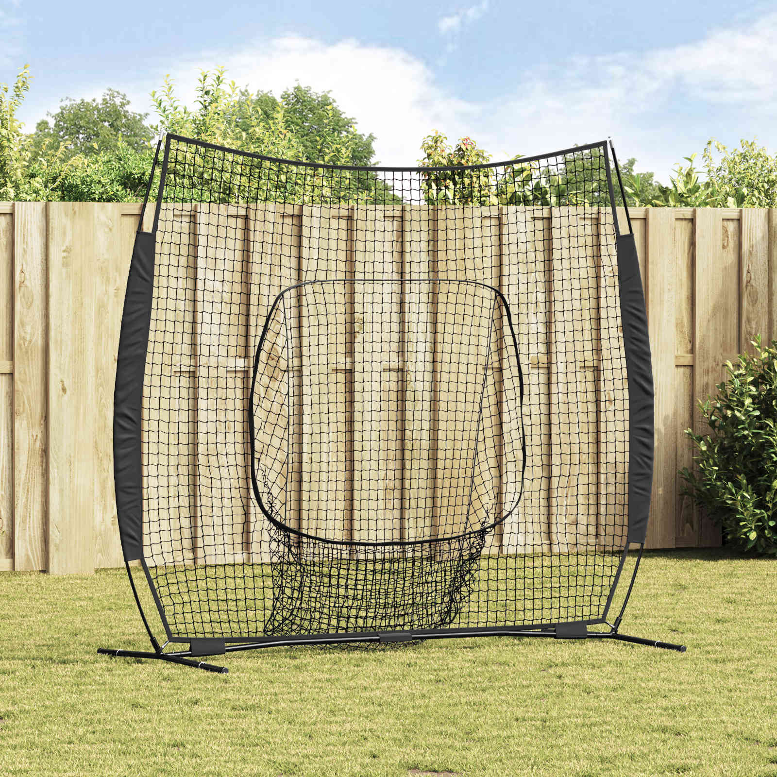 vidaXL Siatka treningowa do baseballu Czarny 250 x 106 x 209 cm