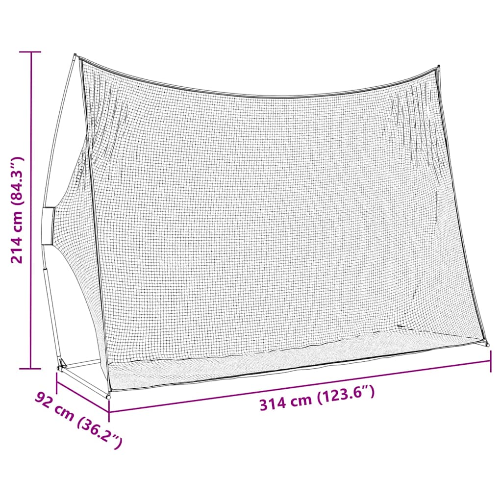 vidaXL Pomoc w treningu golfa Czarny 314 x 92 x 214 cm Poliester