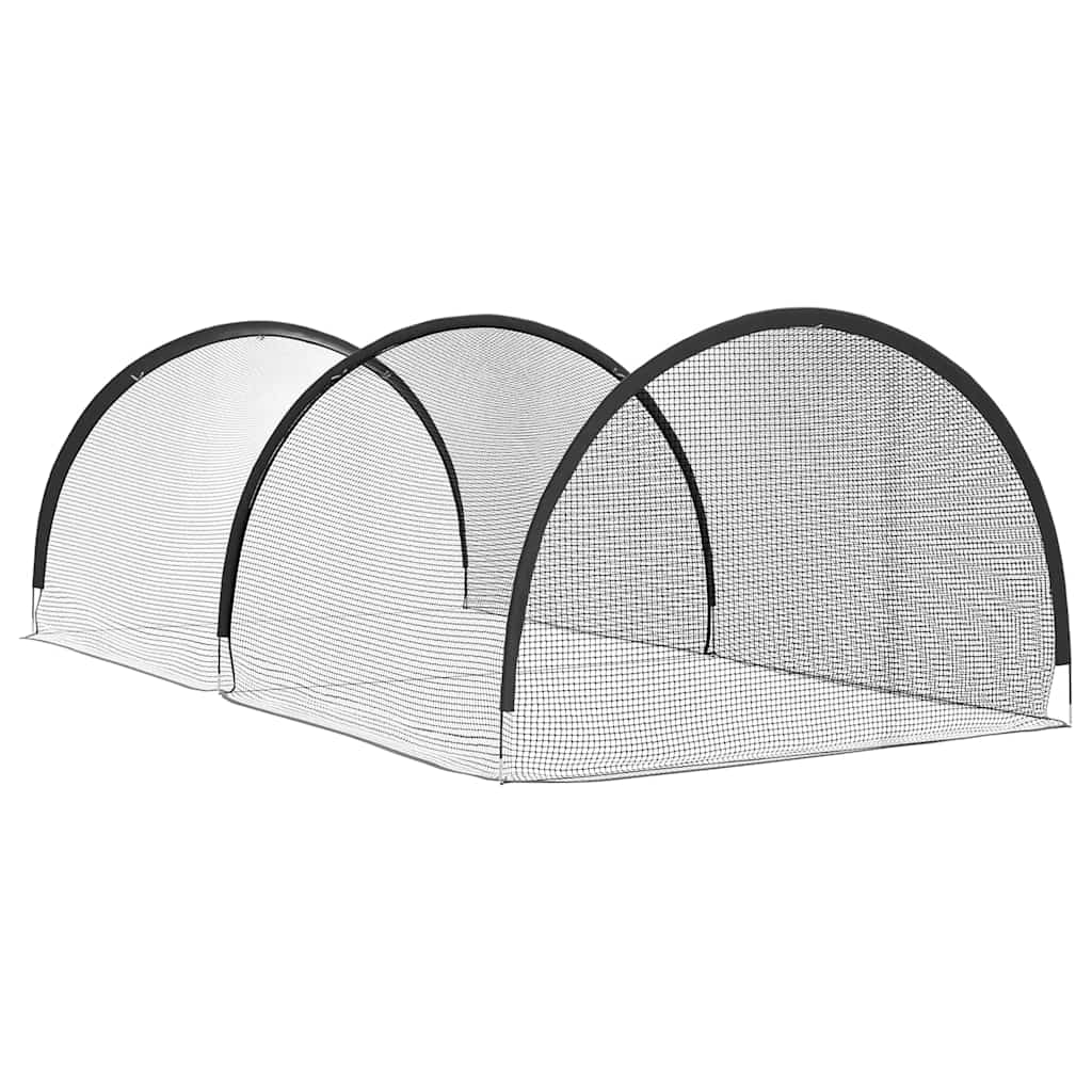 vidaXL Baseball i Softball Czarny 702 x 369,5 x 243,5 cm Poliester