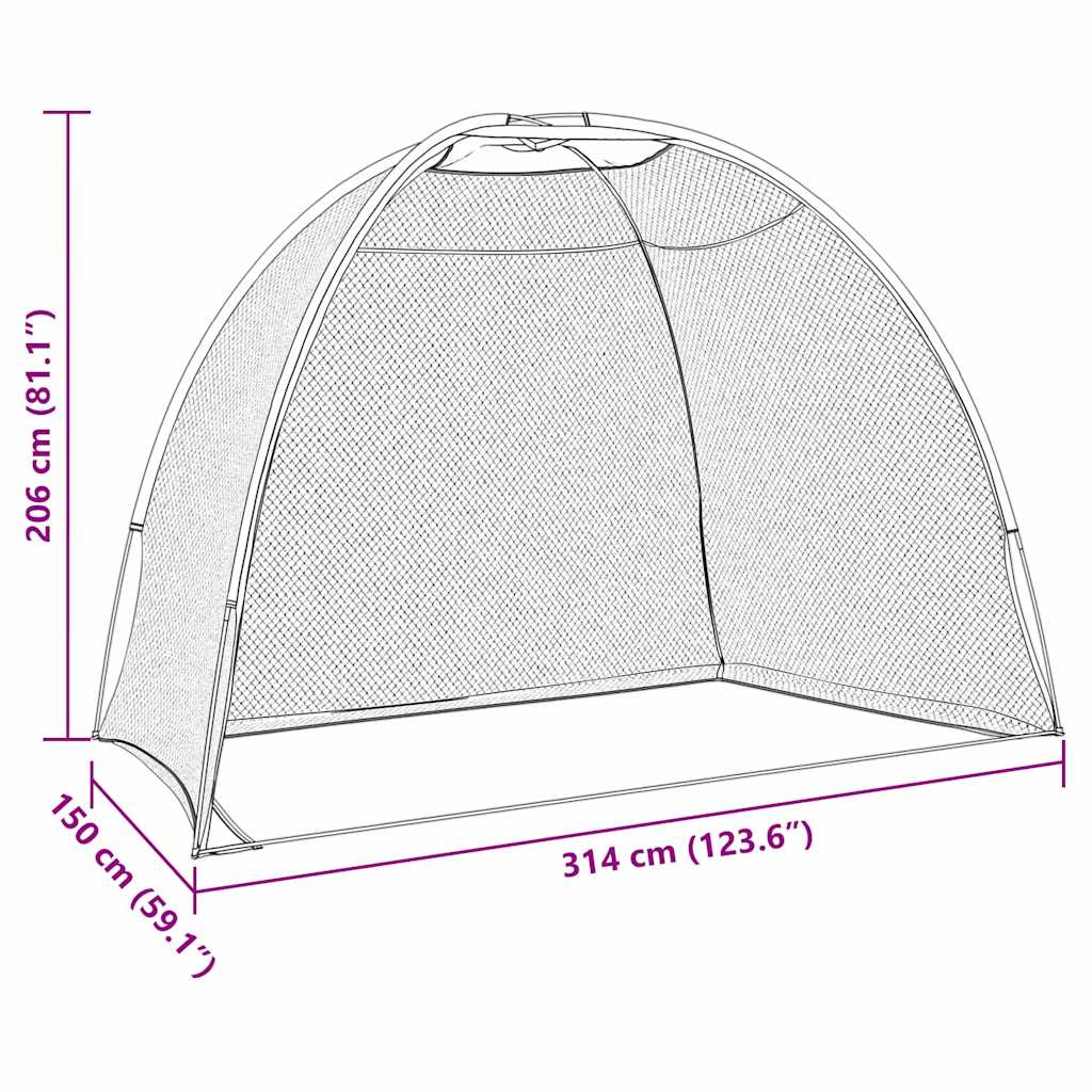 vidaXL Pomoc w treningu golfa Czarny 314 x 150 x 206 cm Poliester