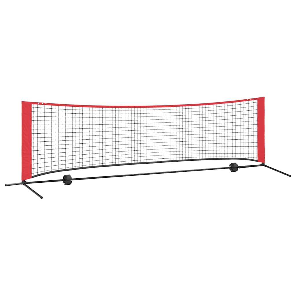 vidaXL Siatka tenisowa Czarny i czerwony 301 x 90,5 x 87 cm Poliester