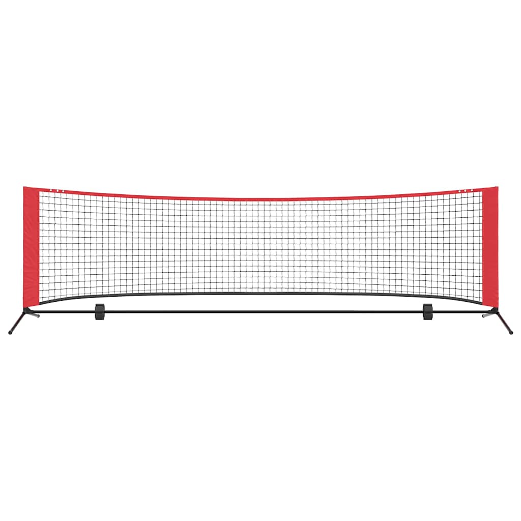vidaXL Siatka tenisowa Czarny i czerwony 301 x 90,5 x 87 cm Poliester