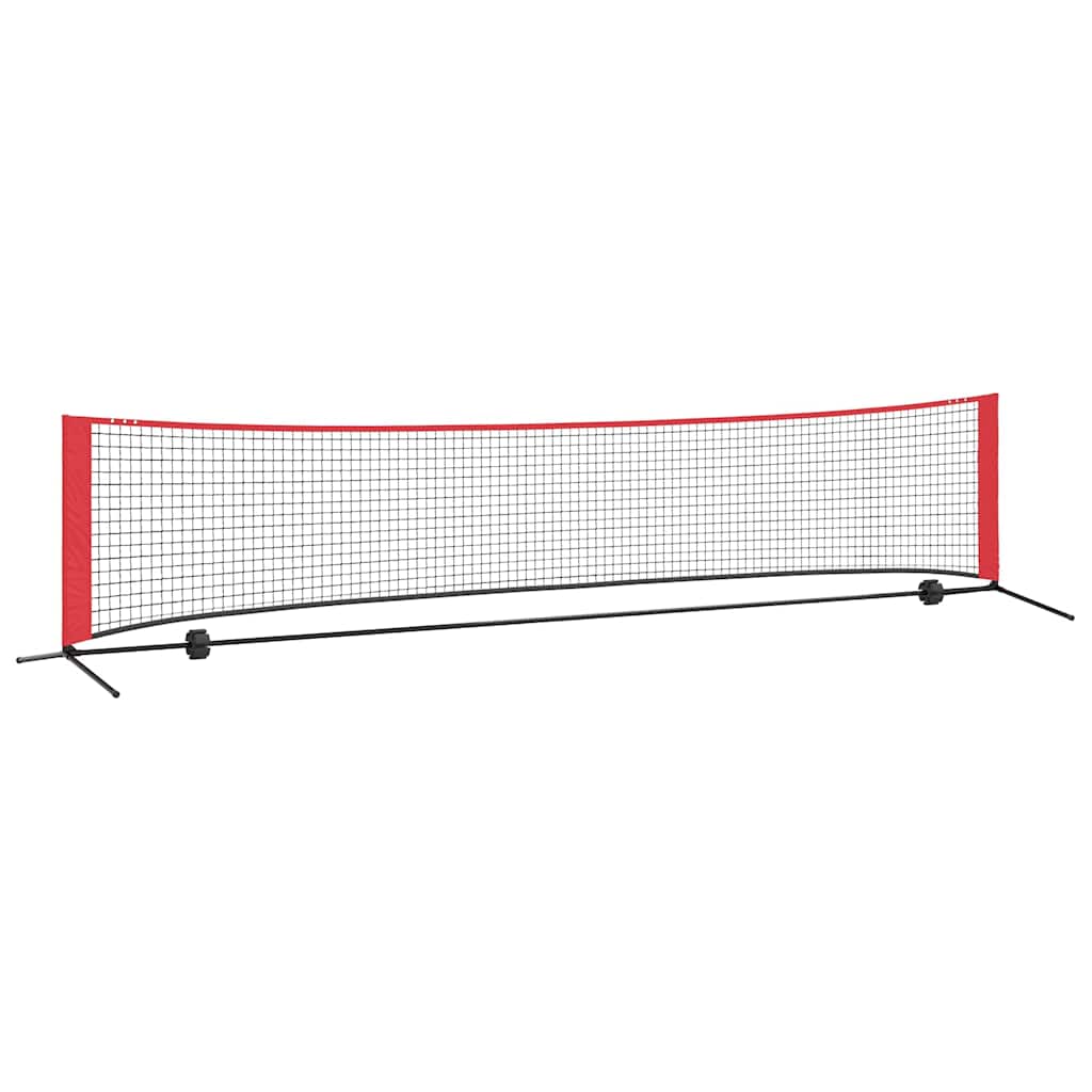 vidaXL Siatka tenisowa Czarny i czerwony 396 x 92 x 87 cm Poliester