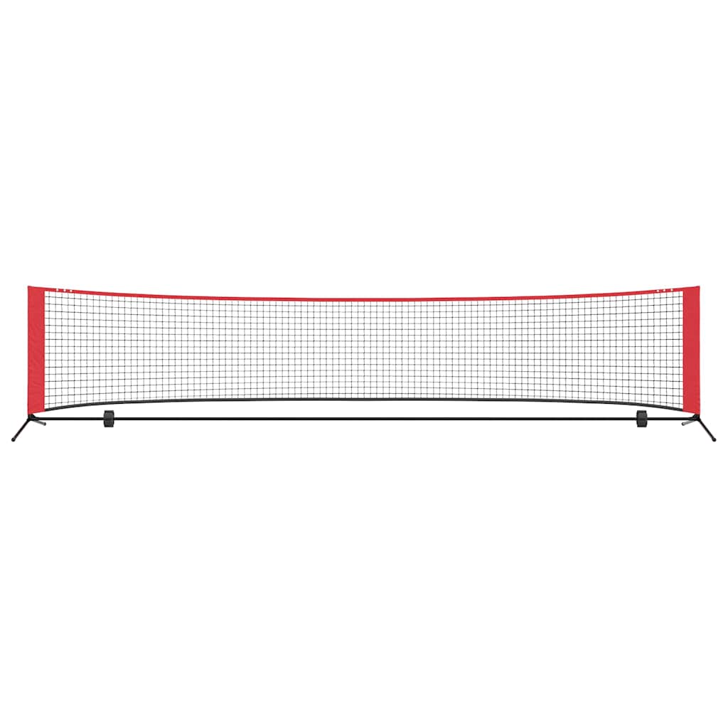 vidaXL Siatka tenisowa Czarny i czerwony 396 x 92 x 87 cm Poliester