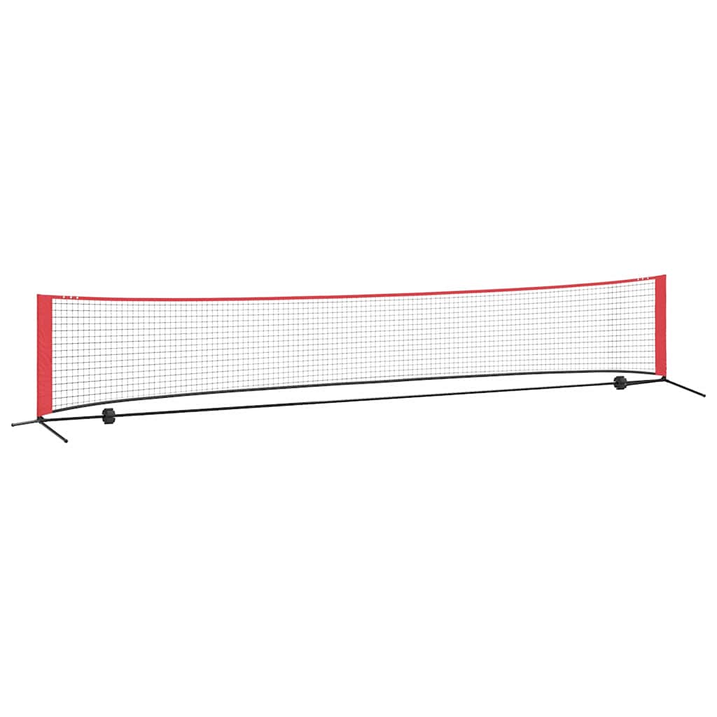 vidaXL Siatka tenisowa Czarny i czerwony 494,5 x 90 x 87 cm Poliester