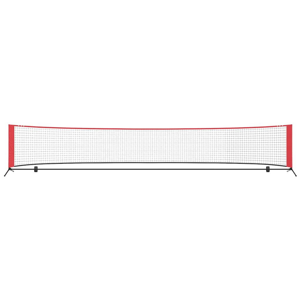 vidaXL Siatka tenisowa Czarny i czerwony 494,5 x 90 x 87 cm Poliester