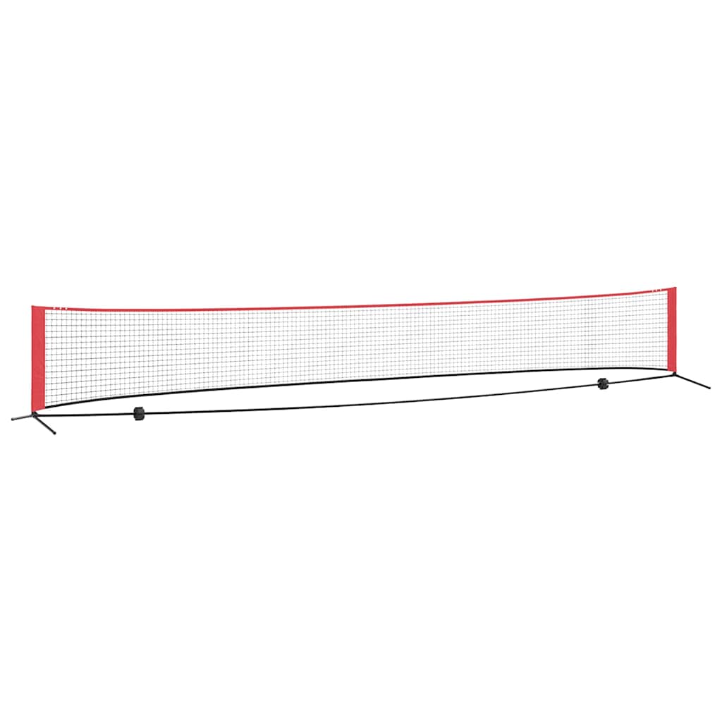 vidaXL Siatka tenisowa Czarny i czerwony 595 x 90,5 x 87 cm Poliester