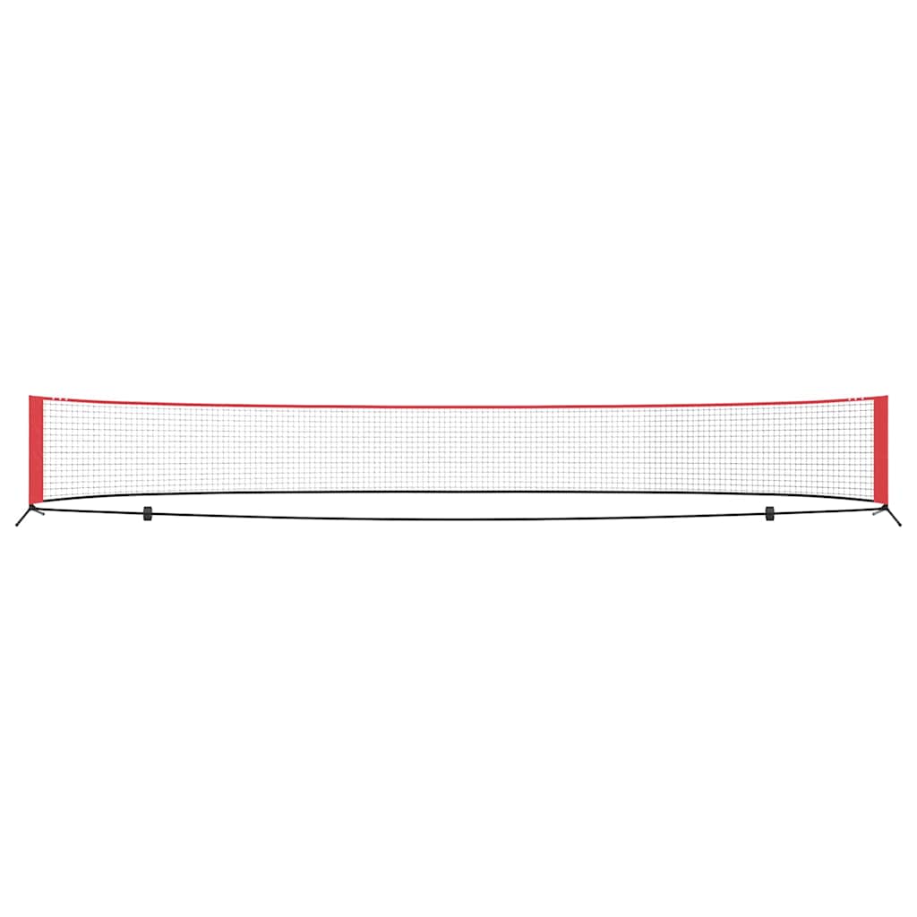 vidaXL Siatka tenisowa Czarny i czerwony 595 x 90,5 x 87 cm Poliester