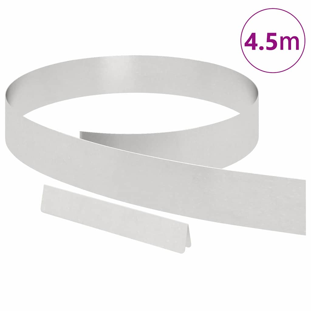 vidaXL Krawężnik do trawnika 450 x 10 cm Stal nierdzewna Srebrny