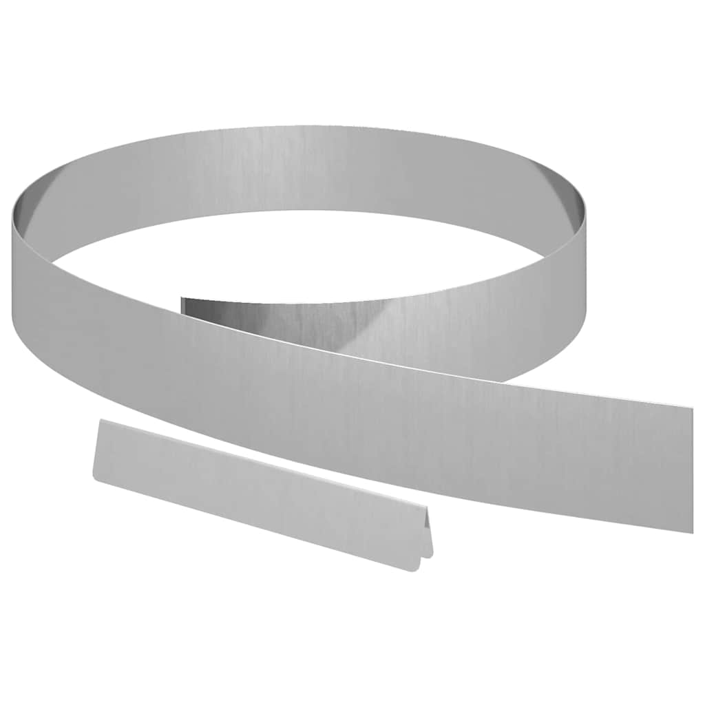vidaXL Krawężnik do trawnika 450 x 10 cm Stal Galwanizowana Srebrny