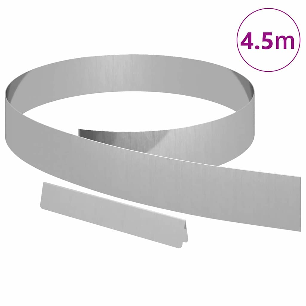 vidaXL Krawężnik do trawnika 450 x 10 cm Stal Galwanizowana Srebrny