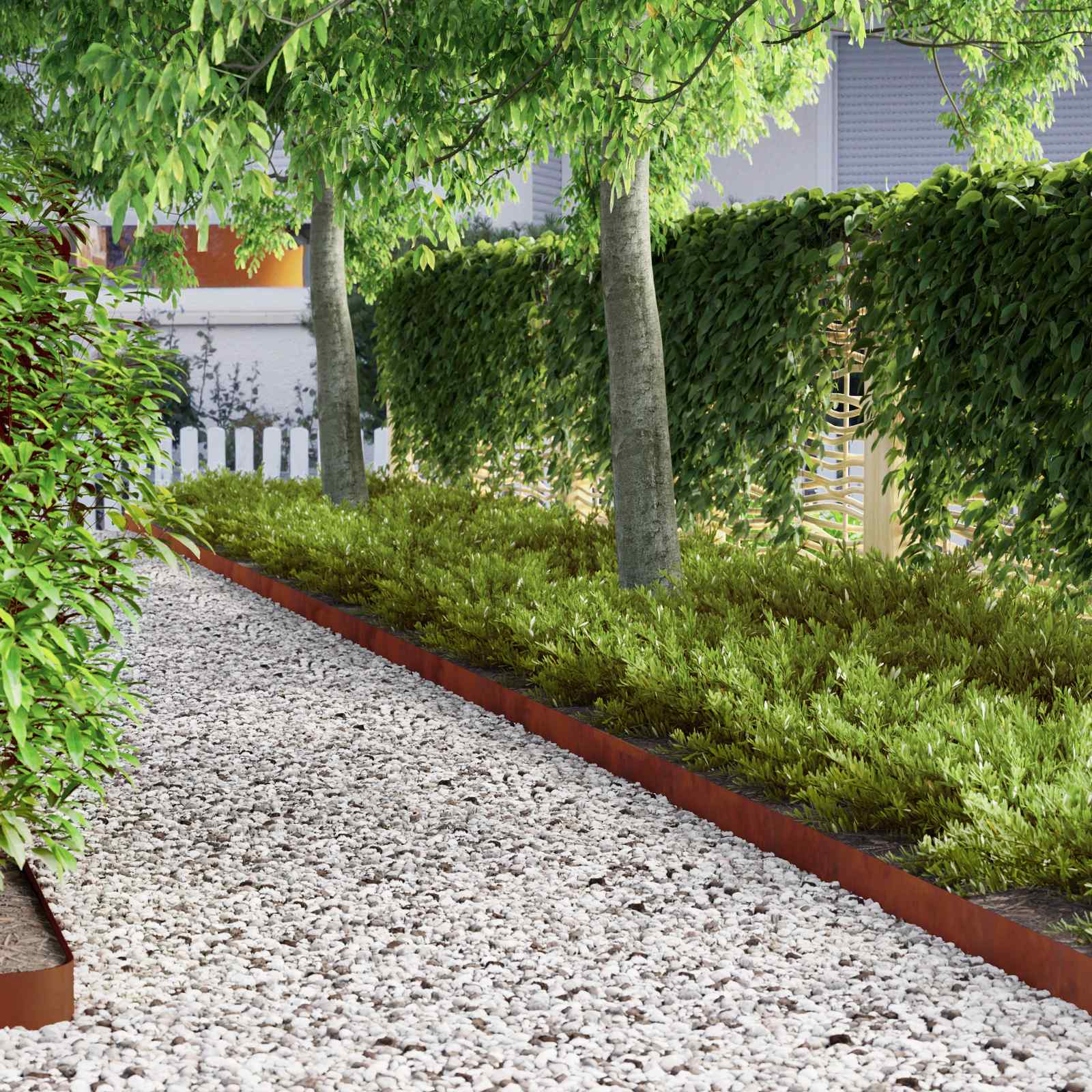 vidaXL Krawężnik do trawnika 450 x 10 cm Rdzawy