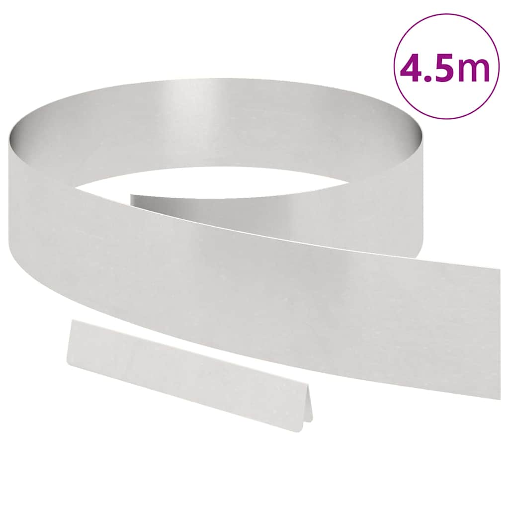 vidaXL Krawężnik do trawnika 450 x 15 cm Stal nierdzewna Srebrny