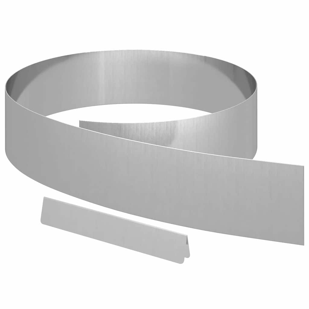 vidaXL Krawężnik do trawnika 450 x 15 cm Stal Galwanizowana Srebrny