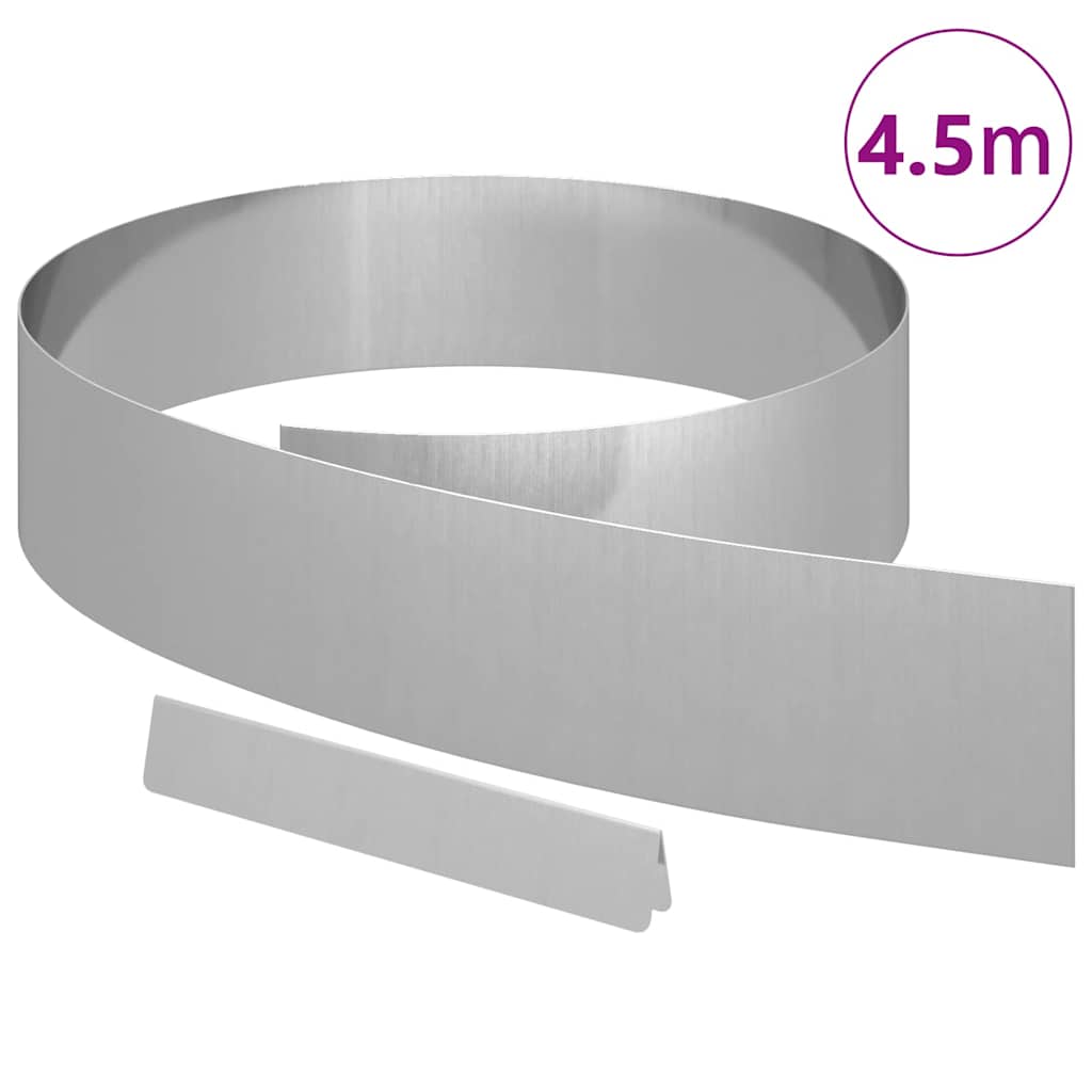 vidaXL Krawężnik do trawnika 450 x 15 cm Stal Galwanizowana Srebrny