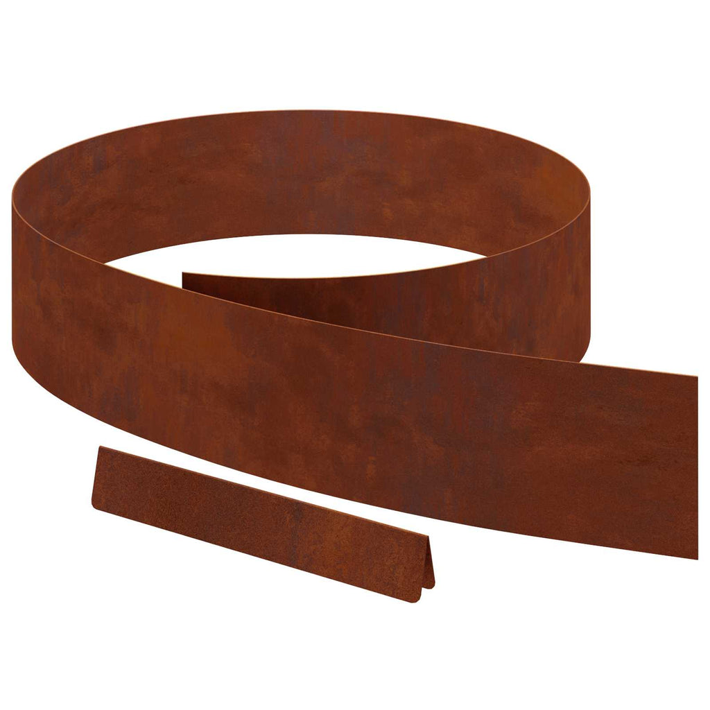 vidaXL Krawężnik do trawnika 450 x 15 cm Rdzawy