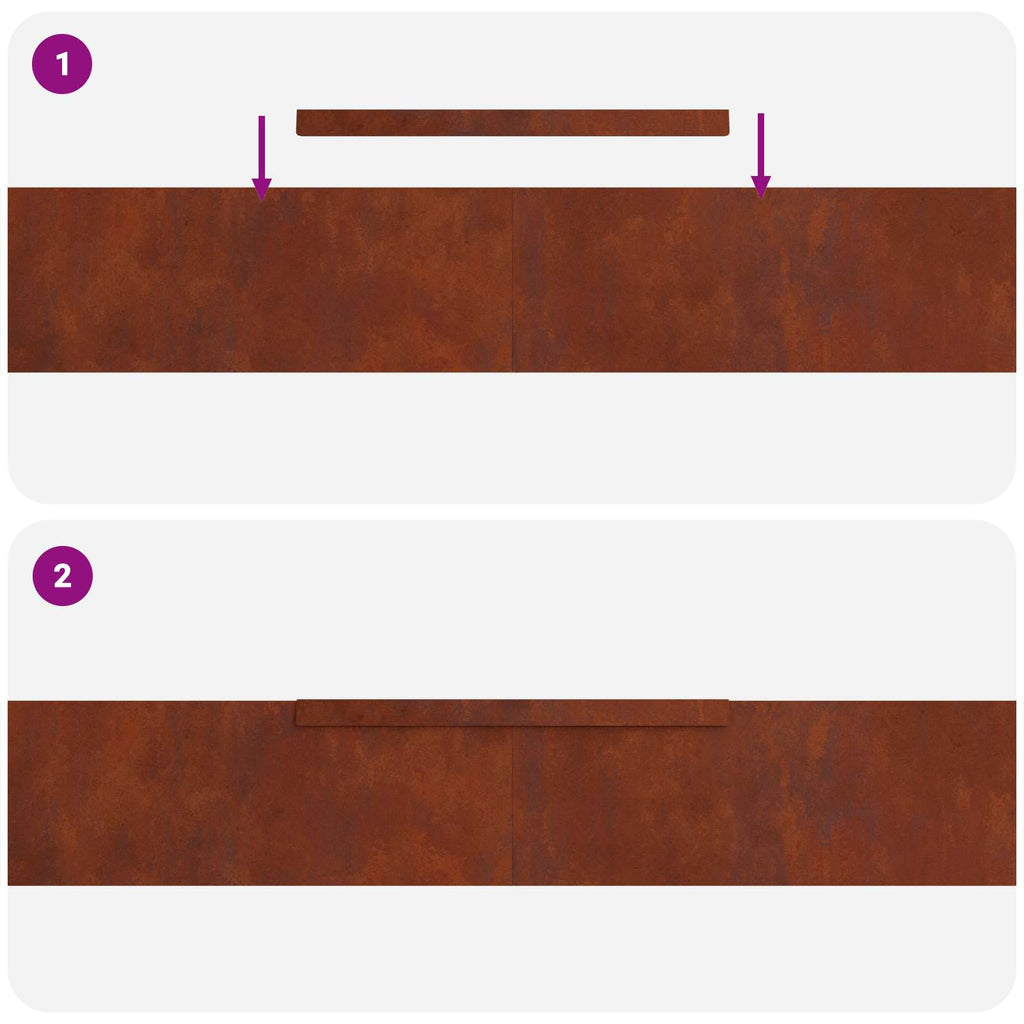 vidaXL Krawężnik do trawnika 450 x 15 cm Rdzawy