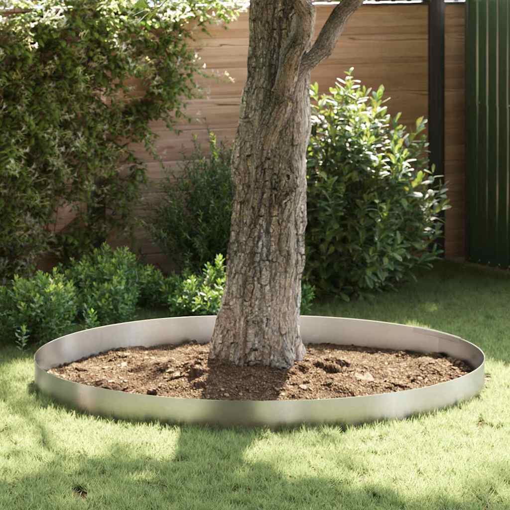 vidaXL Krawężnik do trawnika 450 x 20 cm Stal nierdzewna Srebrny