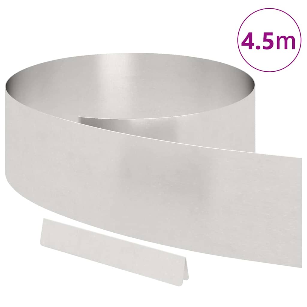 vidaXL Krawężnik do trawnika 450 x 20 cm Stal nierdzewna Srebrny