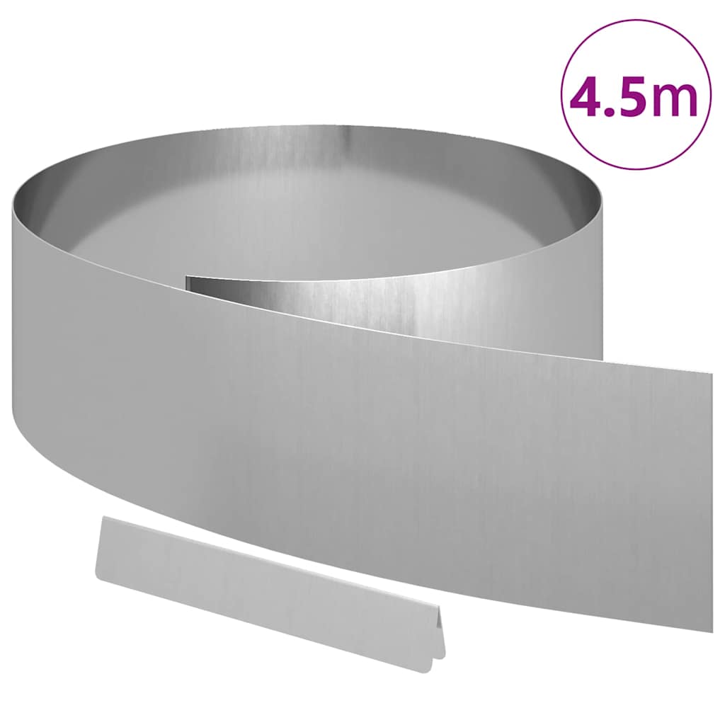 vidaXL Krawężnik do trawnika 450 x 20 cm Stal Galwanizowana Srebrny