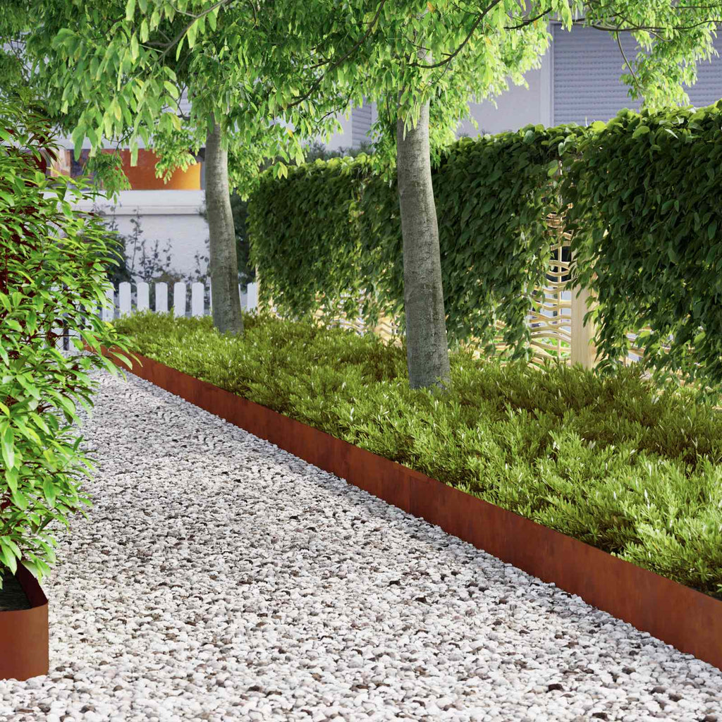 vidaXL Krawężnik do trawnika 450 x 20 cm Rdzawy
