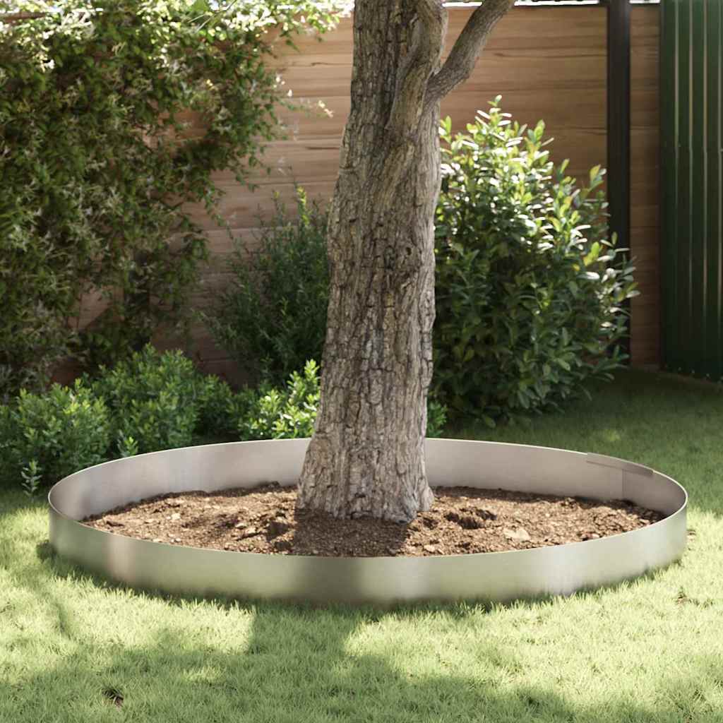 vidaXL Krawężnik do trawnika 450 x 25 cm Stal nierdzewna Srebrny