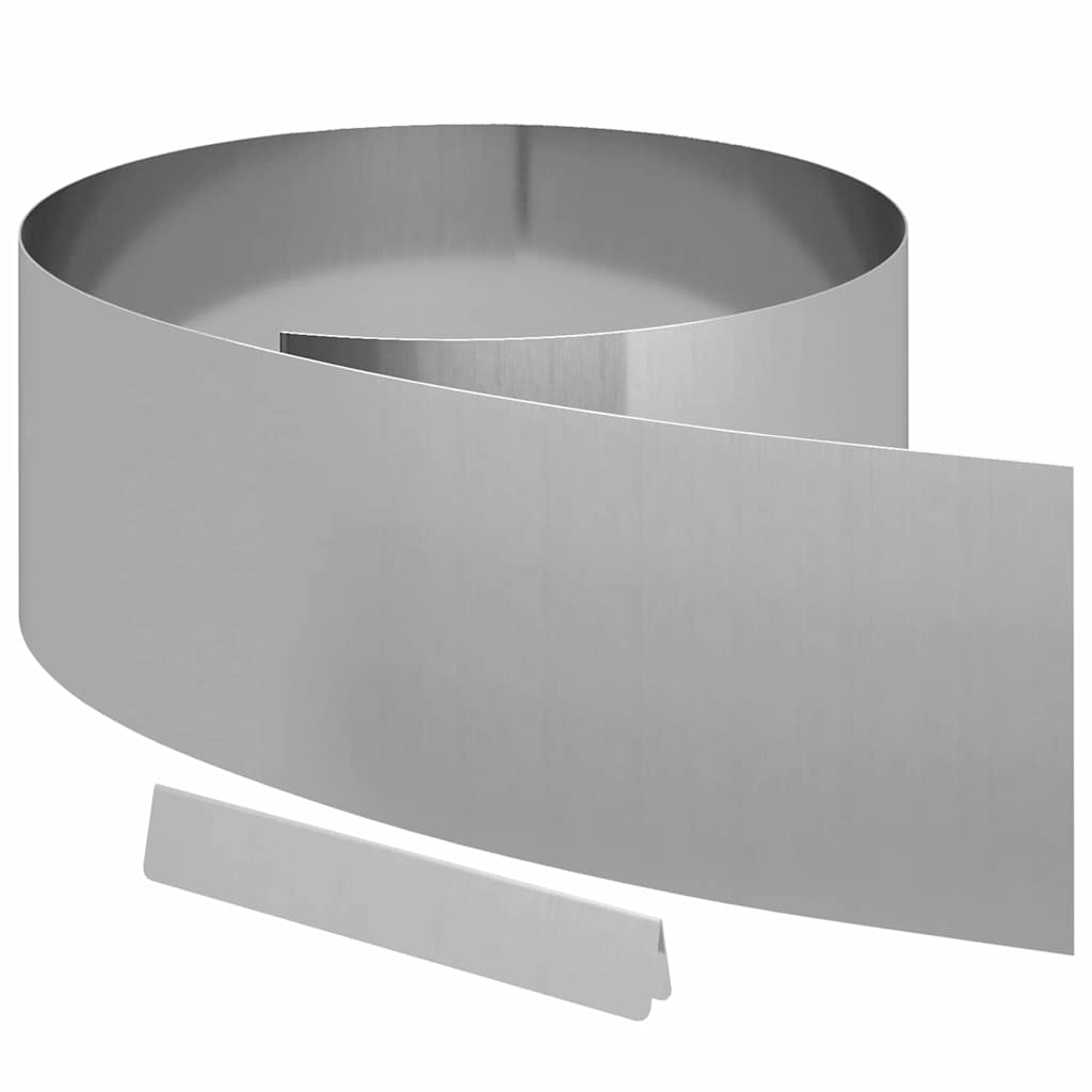 vidaXL Krawężnik do trawnika 450 x 25 cm Stal Galwanizowana Srebrny