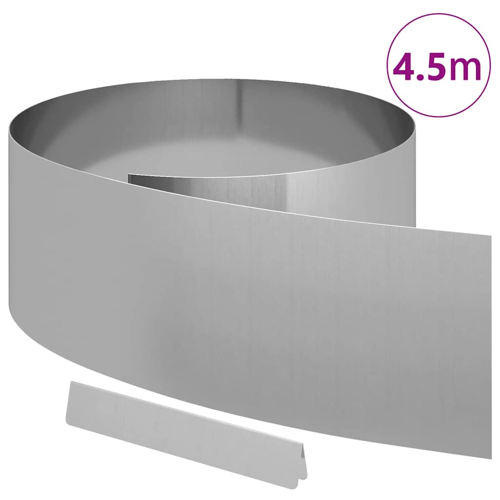 vidaXL Krawężnik do trawnika 450 x 25 cm Stal Galwanizowana Srebrny