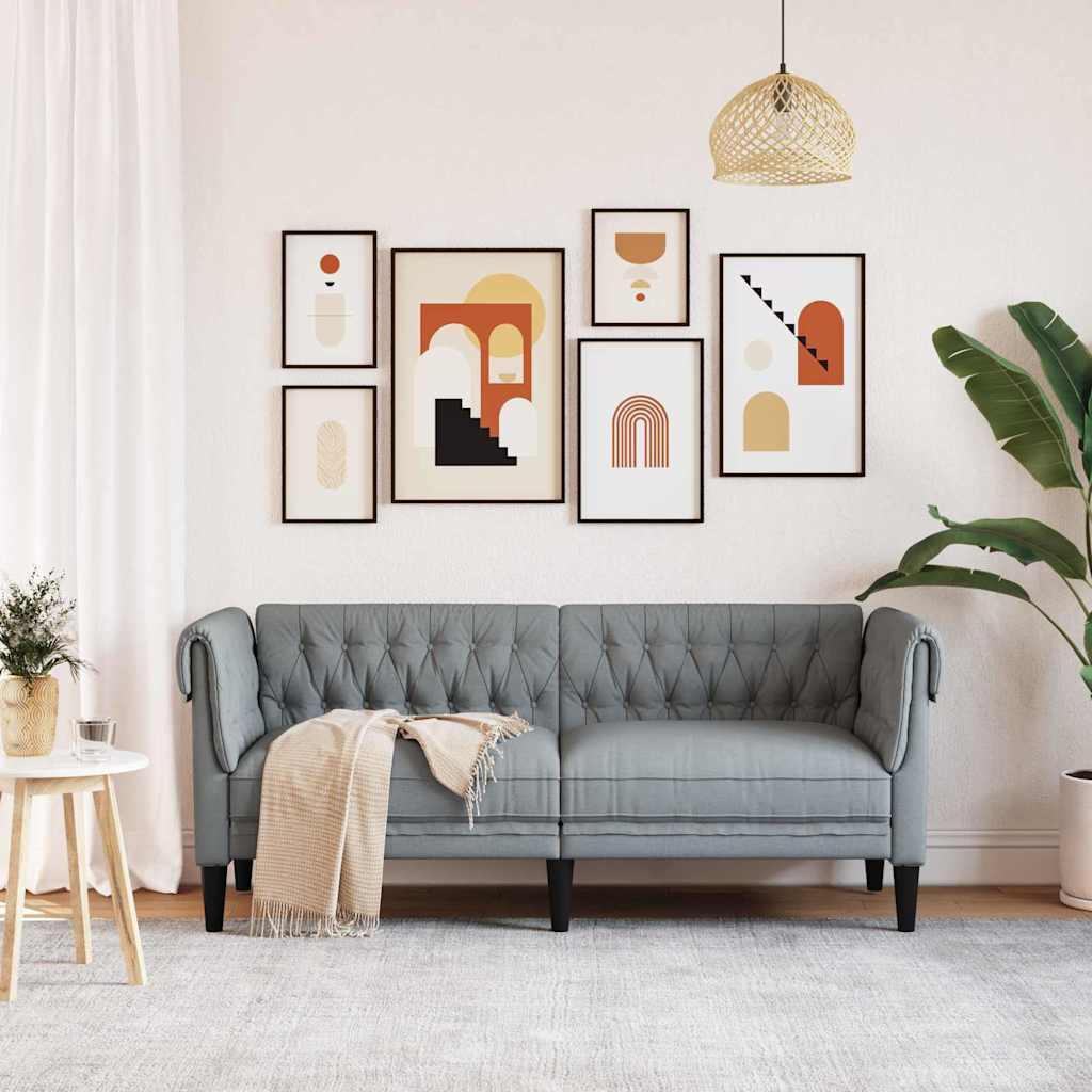 vidaXL Sofa Jasnoszary 182,5 x 74,5 x 74,5 cm Poliester