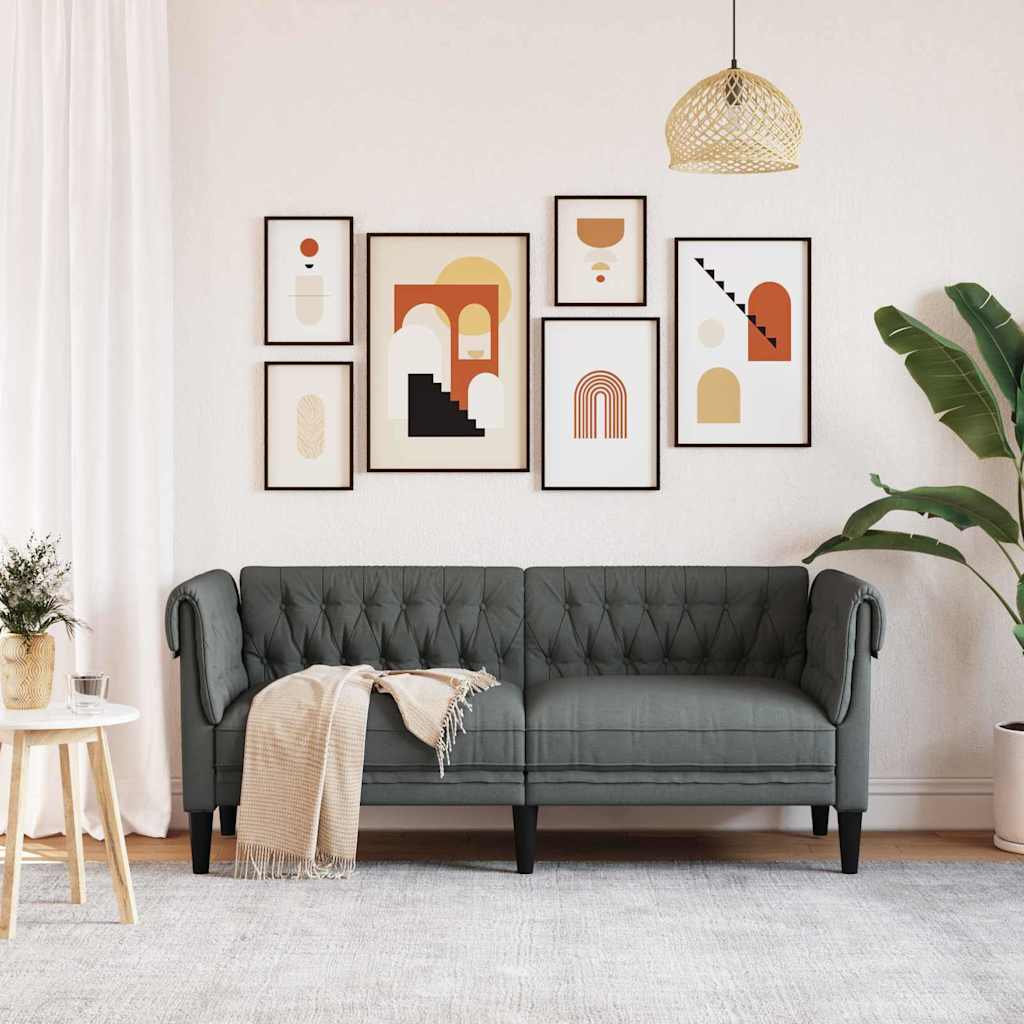 vidaXL Sofa Ciemnoszary 182,5 x 74,5 x 74,5 cm Poliester