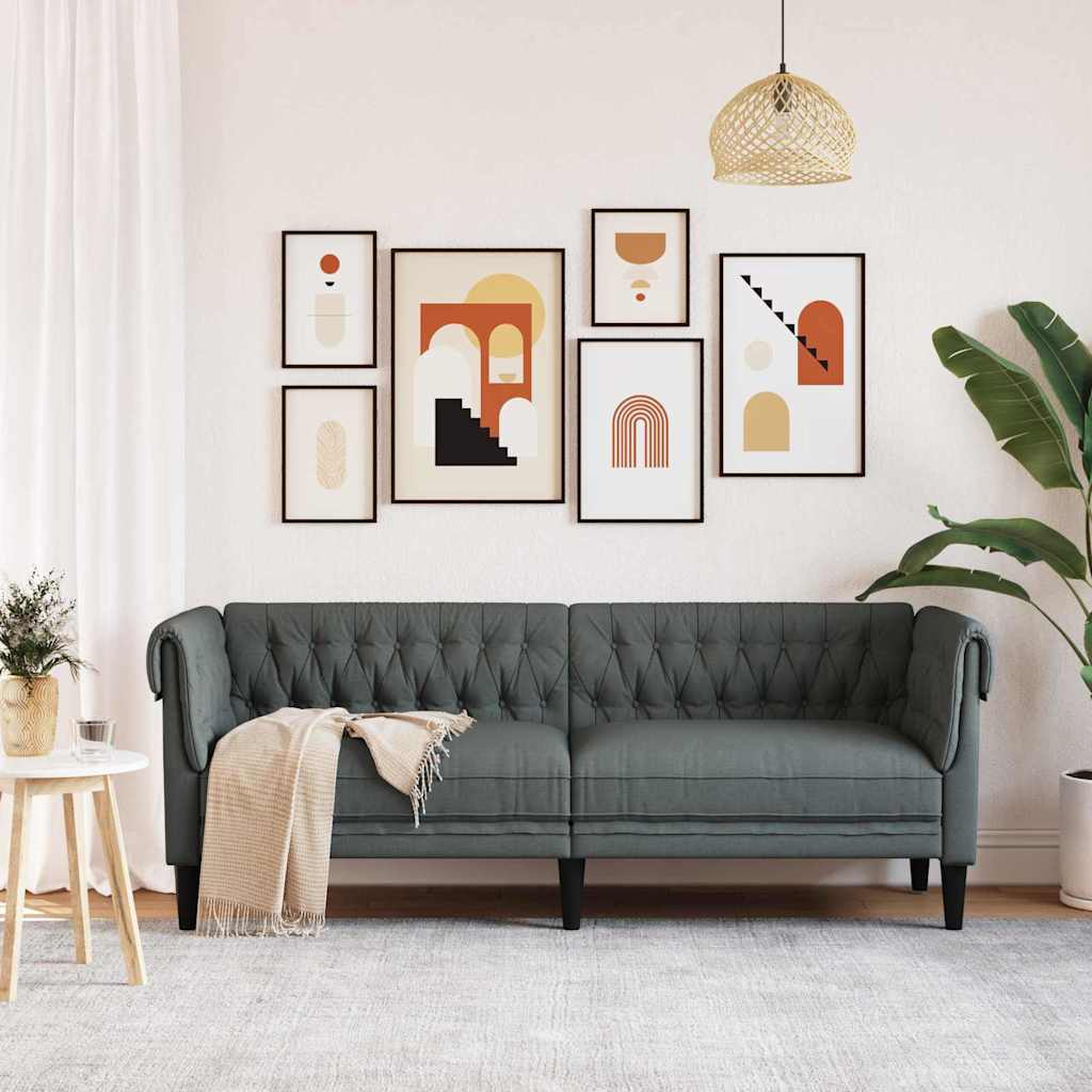 vidaXL Sofa Ciemnoszary 201,5 x 74,5 x 74,5 cm Poliester