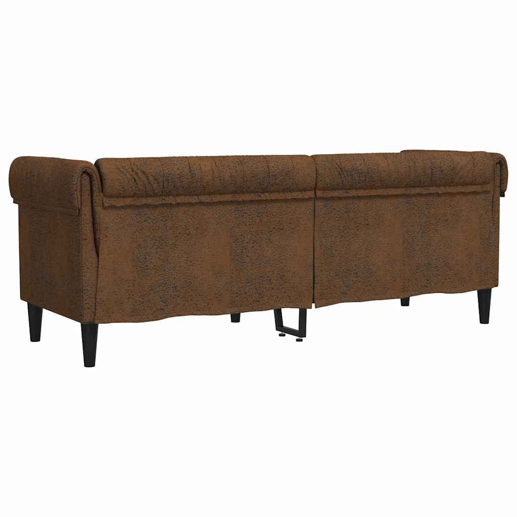 vidaXL Sofa Brązowy 201,5 x 74,5 x 74,5 cm Poliester
