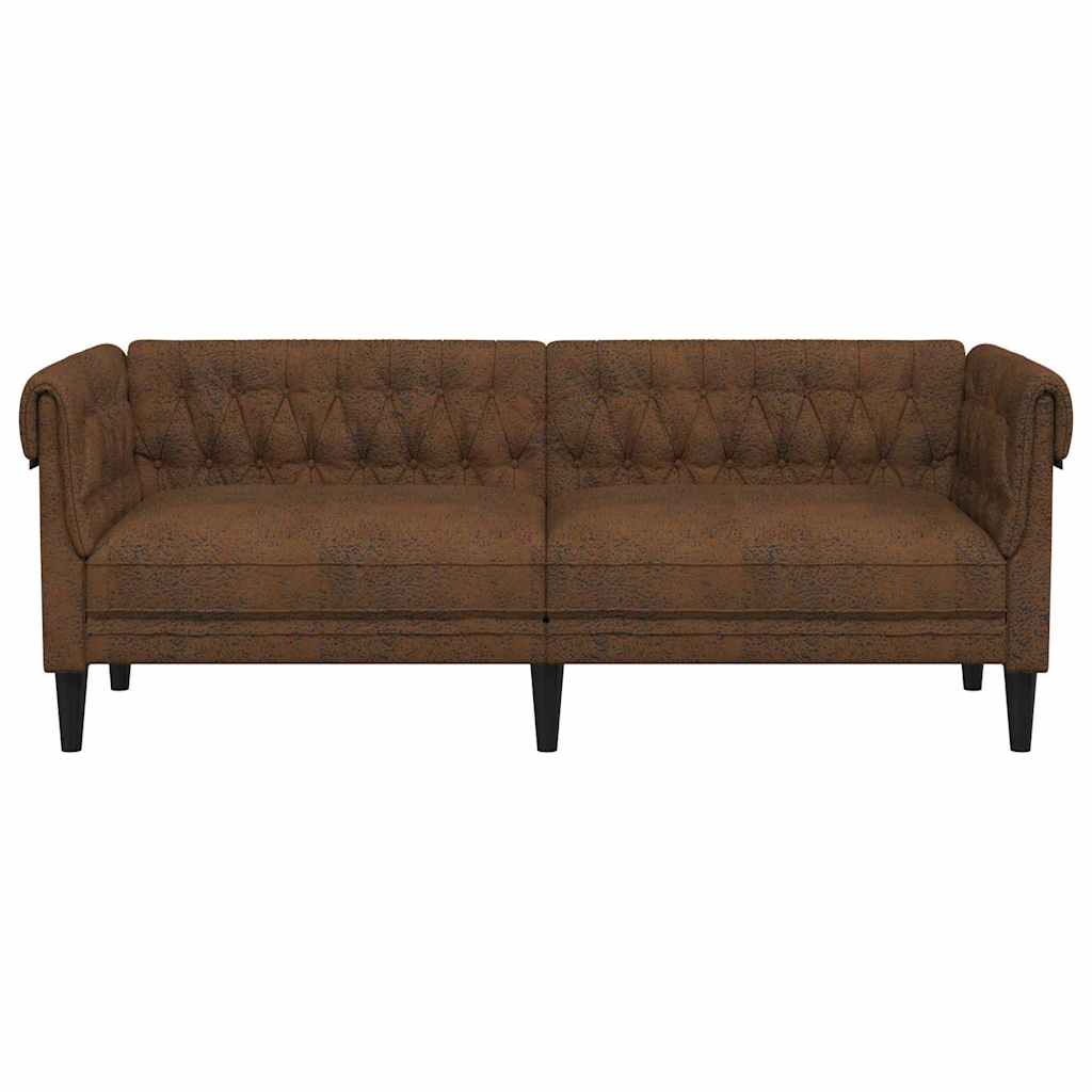 vidaXL Sofa Brązowy 201,5 x 74,5 x 74,5 cm Poliester
