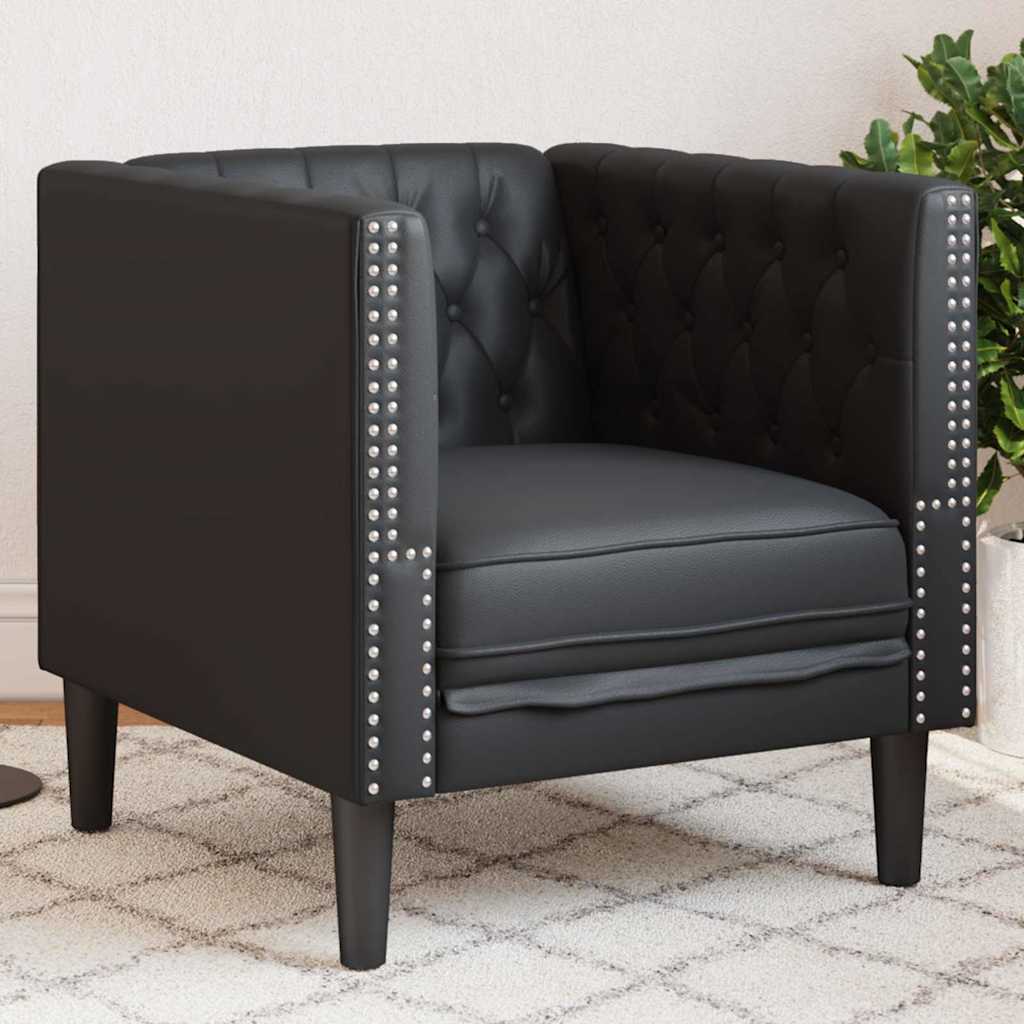 vidaXL Sofa Czarny 74,5 x 71 x 70,5 cm PVC