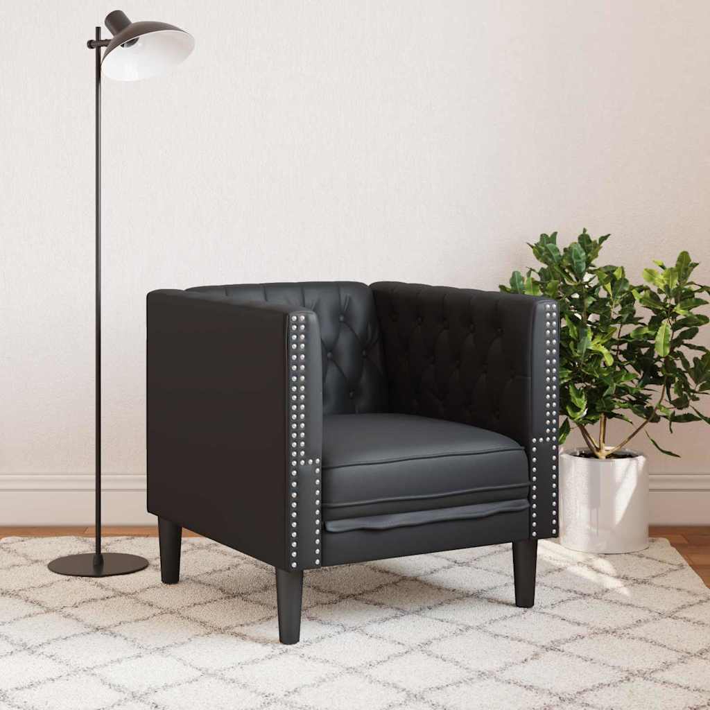 vidaXL Sofa Czarny 74,5 x 71 x 70,5 cm PVC