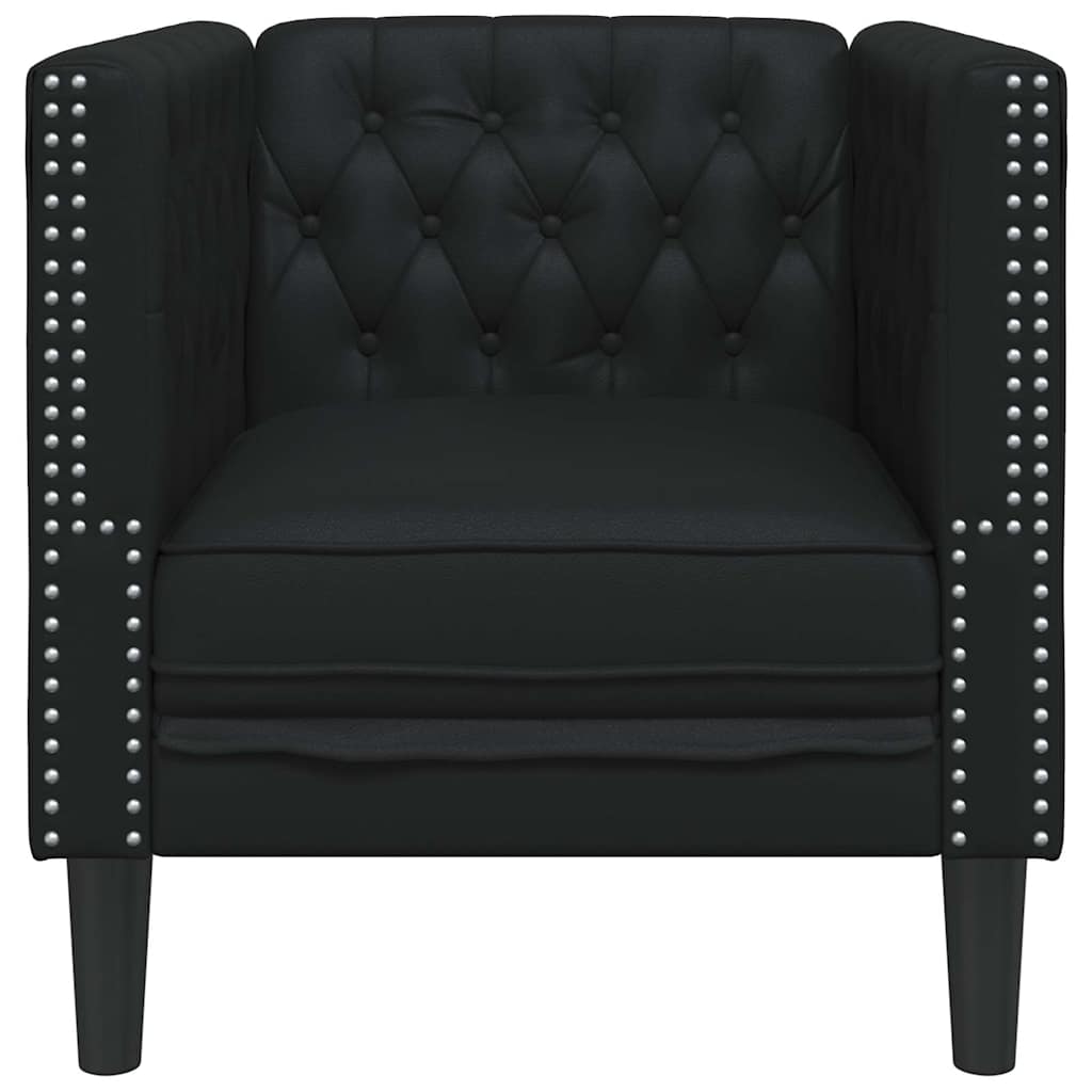 vidaXL Sofa Czarny 74,5 x 71 x 70,5 cm PVC