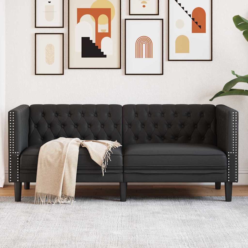 vidaXL Sofa Czarny 174 x 74,5 x 70,5 cm PVC