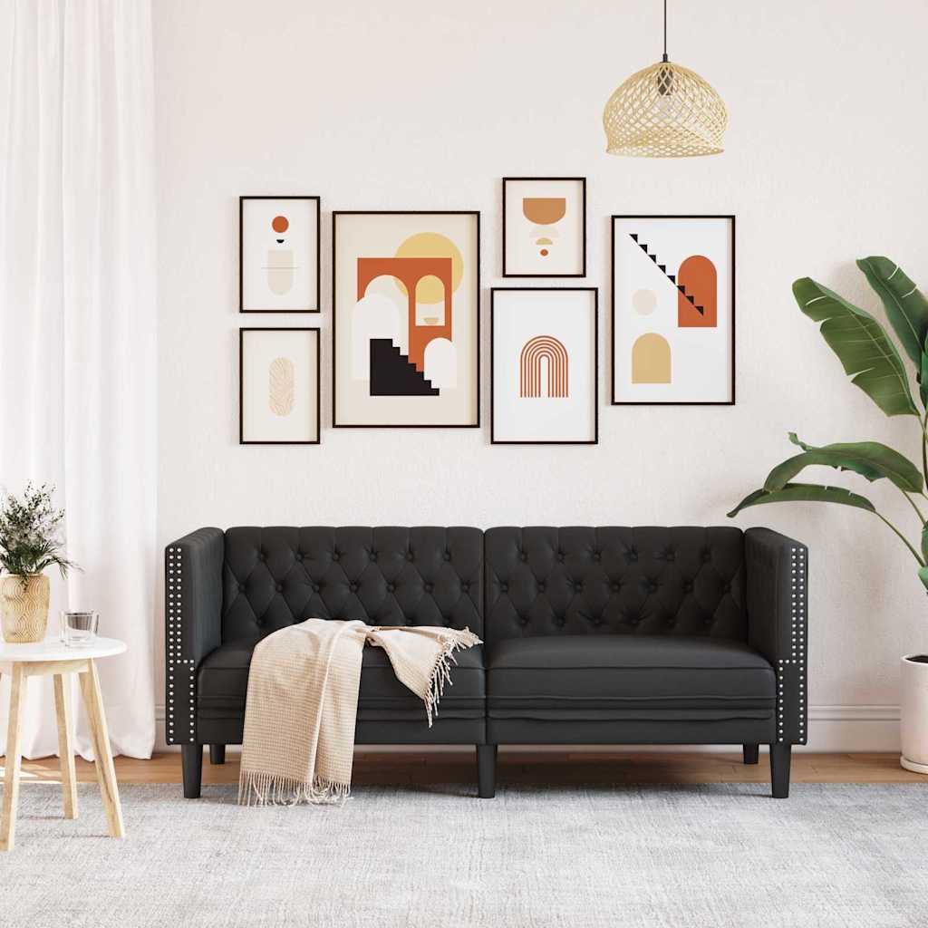 vidaXL Sofa Czarny 174 x 74,5 x 70,5 cm PVC