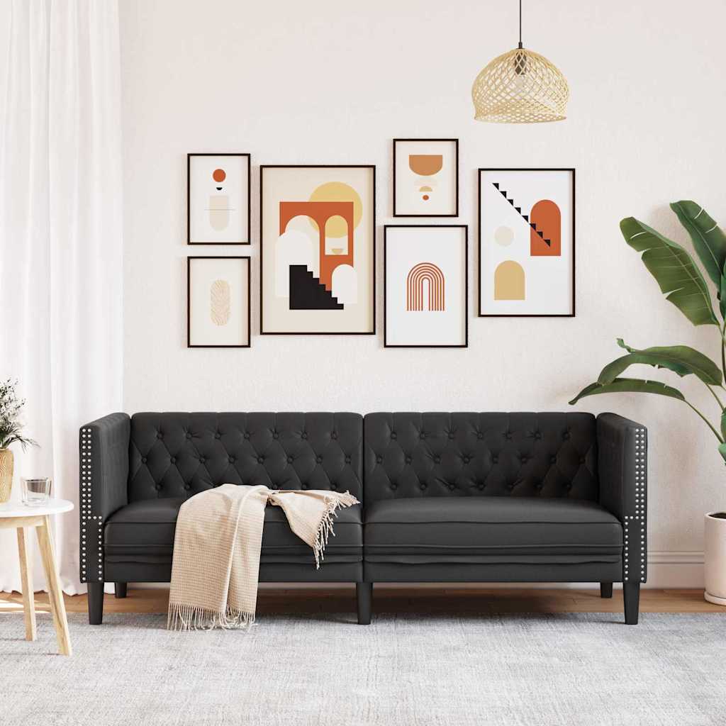 vidaXL Sofa Czarny 194 x 74,5 x 70,5 cm PVC