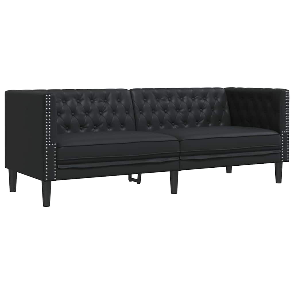 vidaXL Sofa Czarny 194 x 74,5 x 70,5 cm PVC