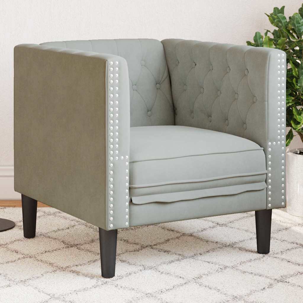 vidaXL Sofa Jasnoszary 74,5 x 71 x 70,5 cm Aksamit
