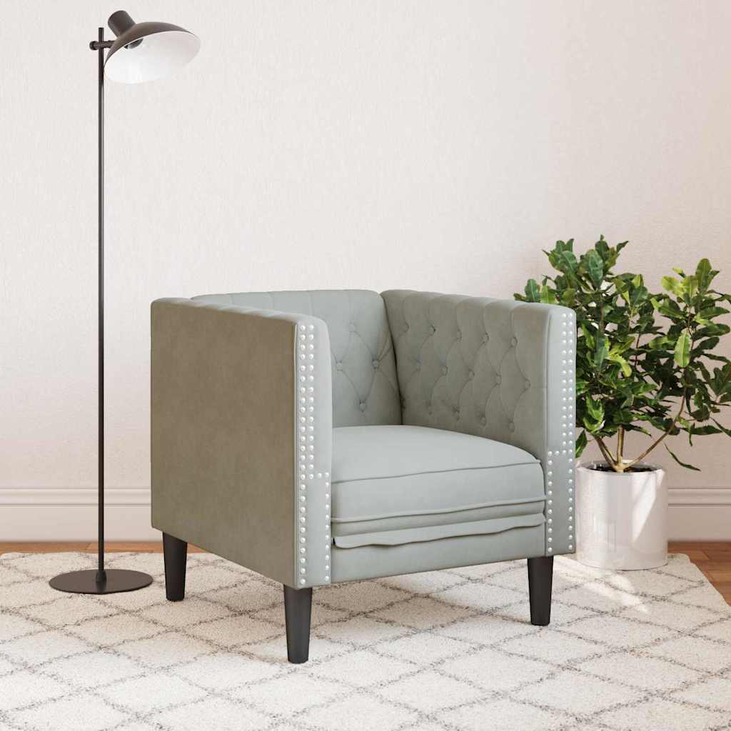 vidaXL Sofa Jasnoszary 74,5 x 71 x 70,5 cm Aksamit