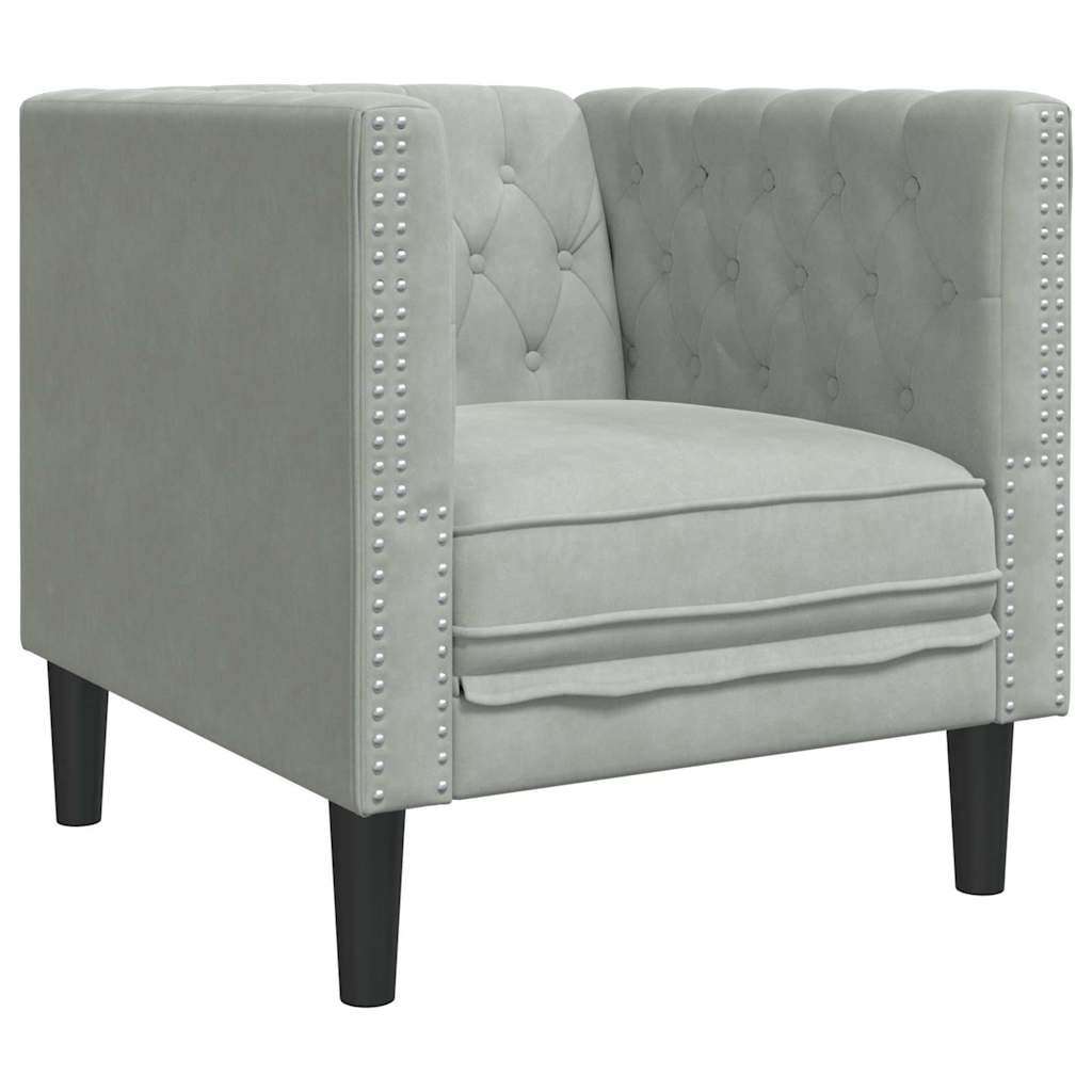 vidaXL Sofa Jasnoszary 74,5 x 71 x 70,5 cm Aksamit